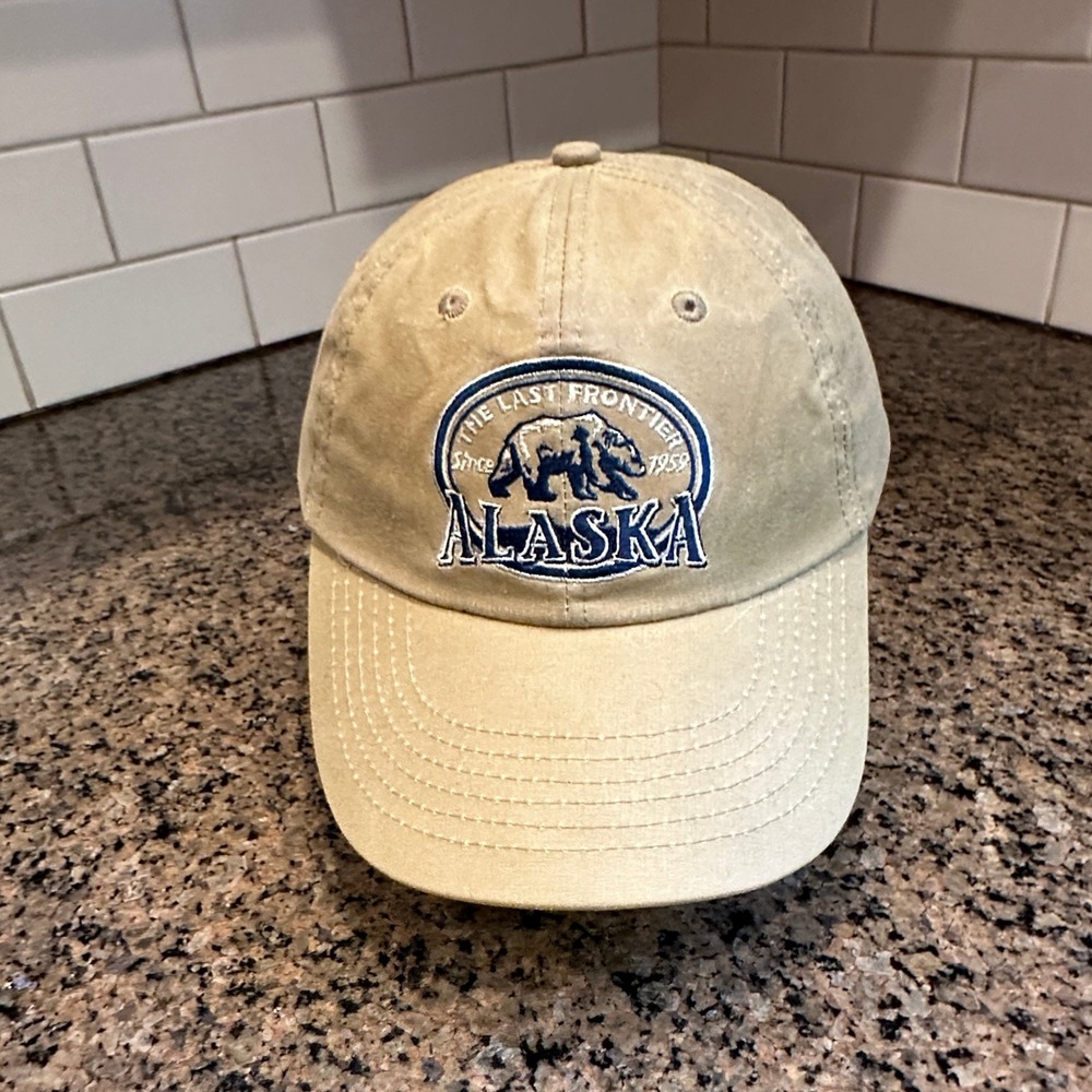 Alaska Arctic Circle Enterprises Dad Hat Baseball Cap‎ Unisex OSFM Tan Cotton